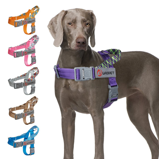 Durable Collar Harness for Small Medium and Large Dog, Adjustable No Pull Reflective Dog Vest, Walking Harness, Fashion Design