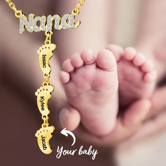 Custom Name Baby Foot Necklace